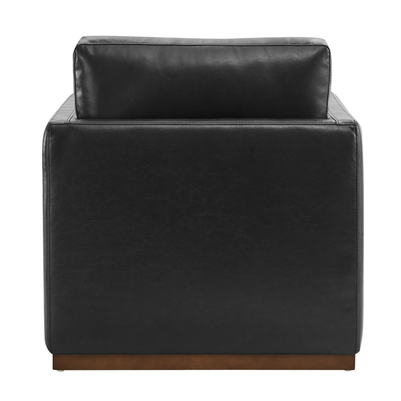Fauteuil Benten, Similicuir grainé noir