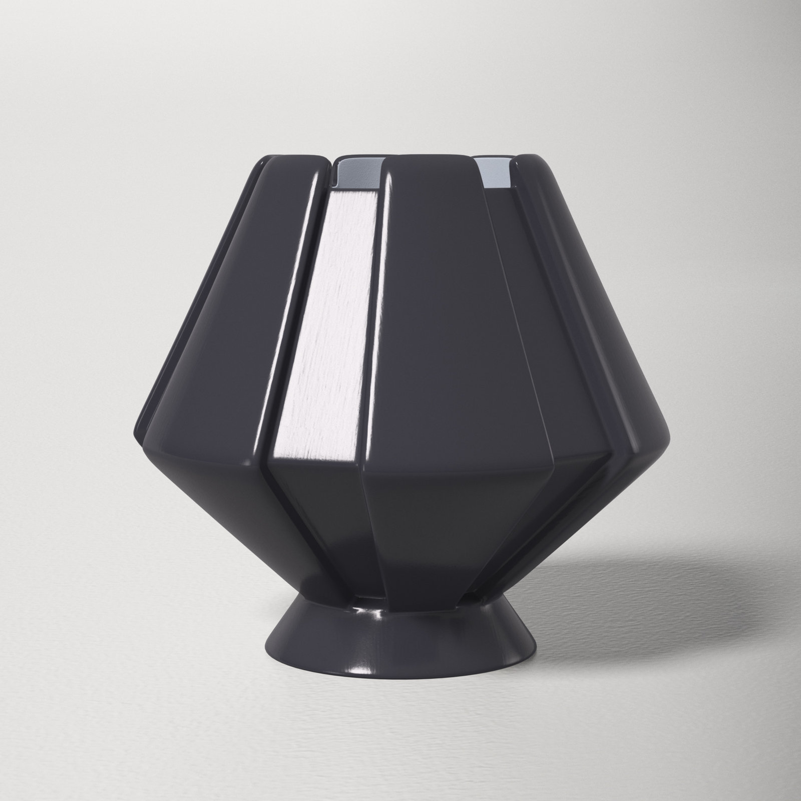 Percy Ceramic Novelty Lamp, Gloss Gray, Incandescent