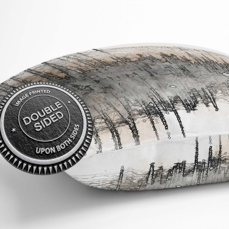 Winter in Cuejdel Lake in Romania Cushion with Filling, 55cm H x 55cm W x 20cm D