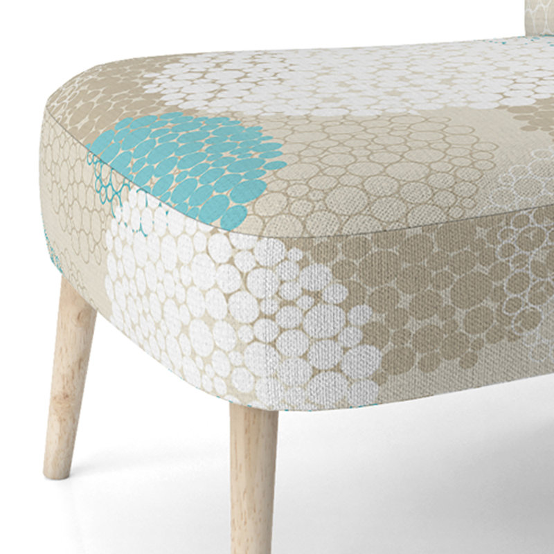 Blue Circle Pattern - Upholstered Patterned Accent Side Chair