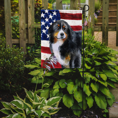 2 côtés en polyester de 2 côtés american drapeau de jardin