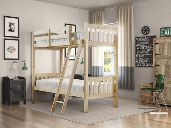 Eggen Bunk Bed with Built-in Ladder Included, Small Single (2'6)