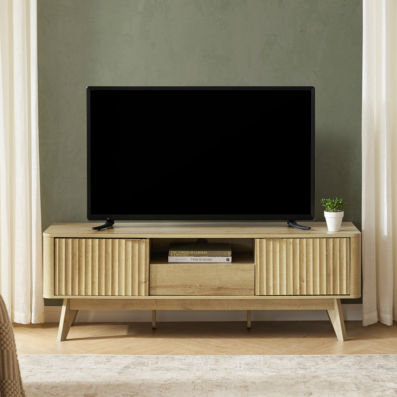 Dorcus TV Stand for TVs up to 60", Golden/Oak