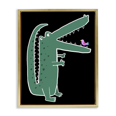 Alligator & Bird on Floating Frame, design by Carla Daly