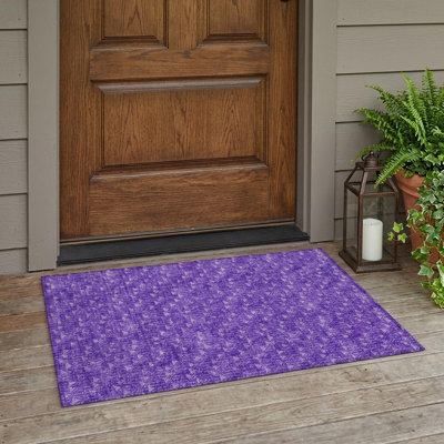 2' X 3' Purple Geometric Washable Non Skid Indoor Outdoor Area Rug