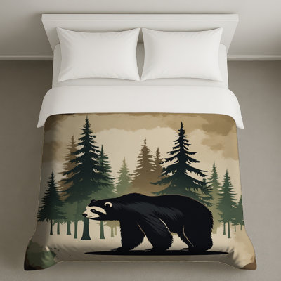 Black Bear In Forest Duvet Covers