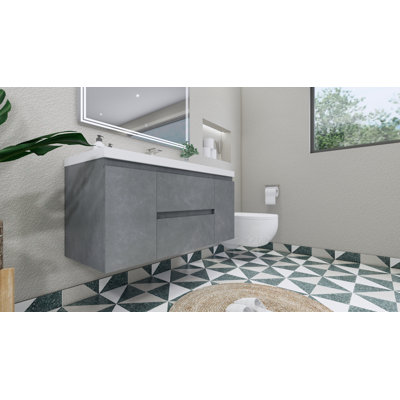 58.5'' Wall Mounted Double Bathroom Vanity Base Only