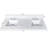 61-inch Quartz Double Bathroom Vanity Top, 3/4 Inch Thick, 2 Undermount Single Center Sinks, 4 Inch High Backsplash, Pre-Drilled Faucet Holes, Stain & Heat Resistant, Carrara White Quartz with Veins