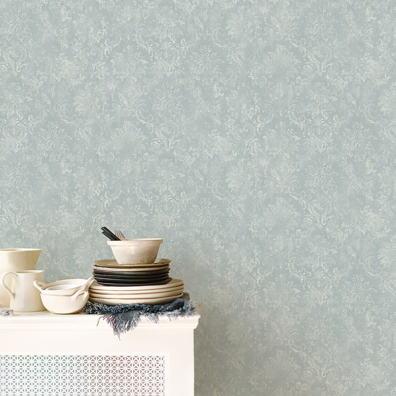 Positano 10m x 52.8cm Matte Wallpaper Roll, Blue/Off White