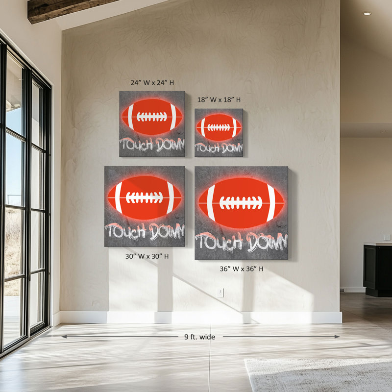 "Touchdown" by CAD Designs Print on Canvas, 36" H x 36" W x 1.5" D