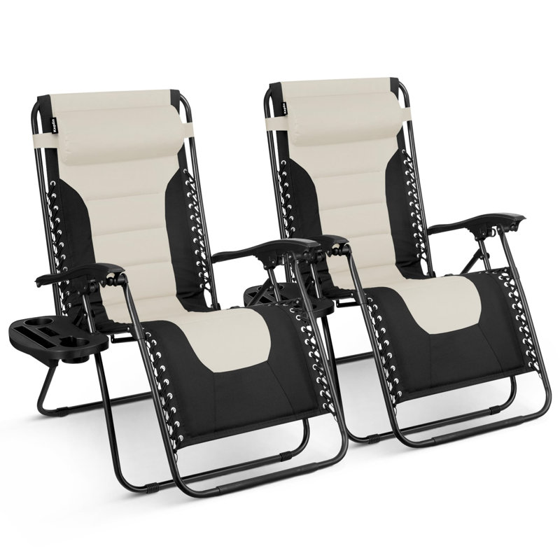 Burget 75cm Long Reclining Zero Gravity, Beige/Black
