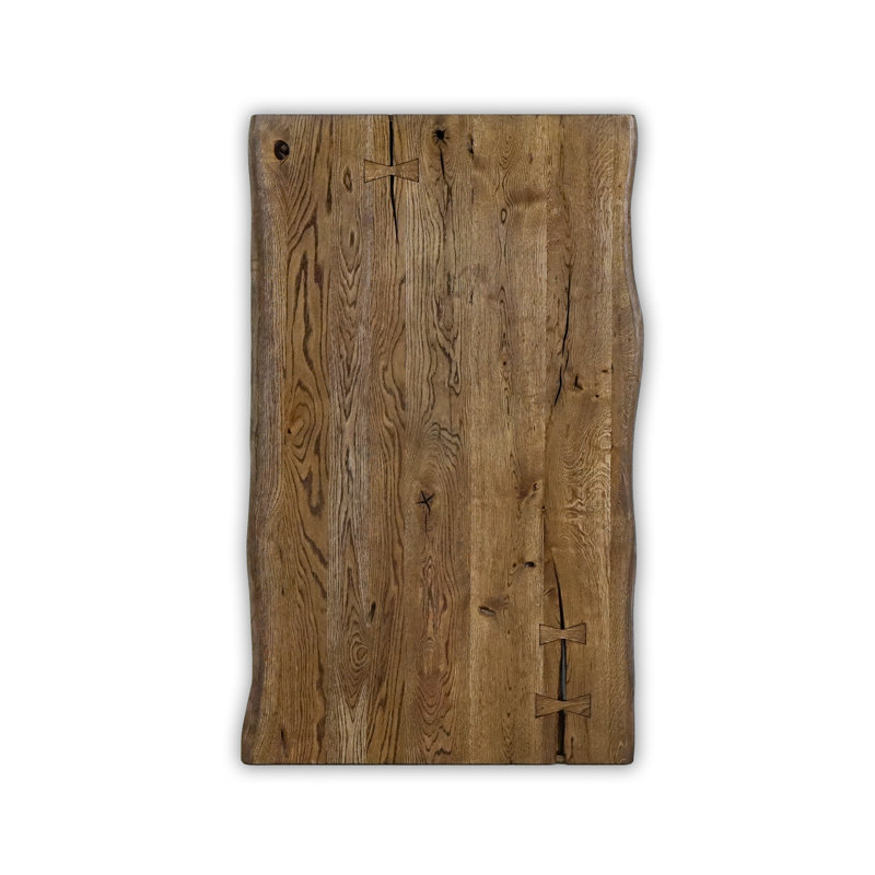 Ratchford Oak Rectangular Wood Top Dining Table with Steel Base, H79 x L120 x W90cm, Brown Oil