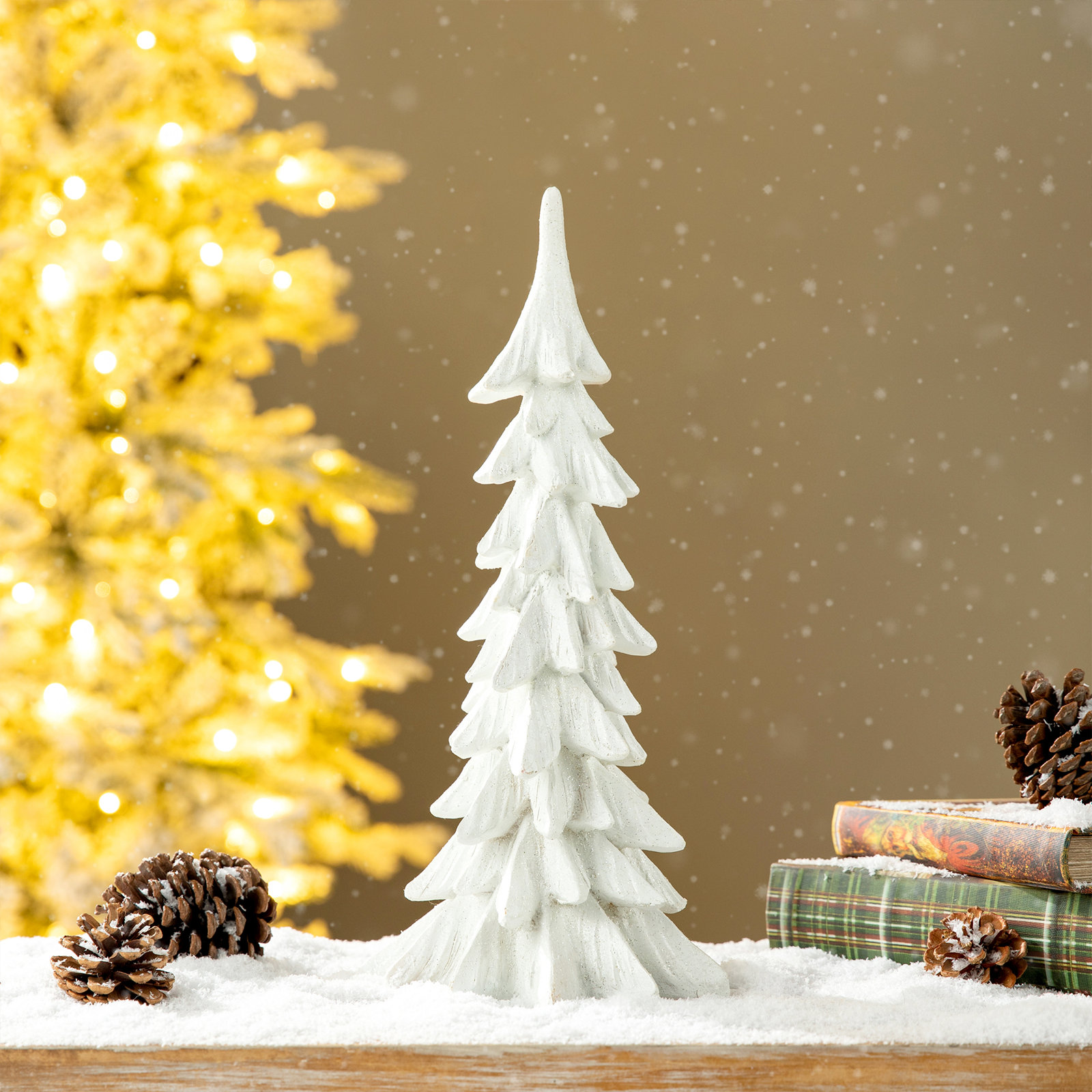Resin Tabletop Christmas Tree, White