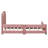 Twin Upholstered Daybed In Enchanting Pink With Classic Stripe Headboard - Structure Size Frame, Stylish Look, Easy Assembly Process-230871560