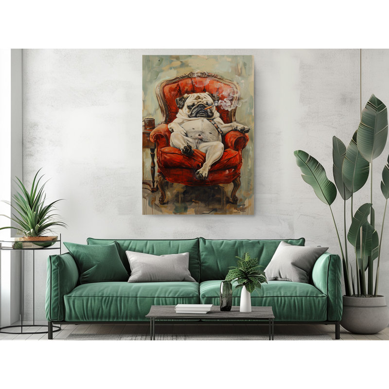 Reproduction d'art sur toile, carlin, H 60 po x l 40 po