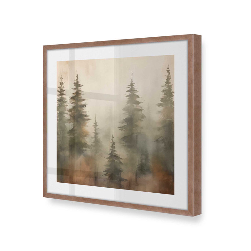 Foggy Warm Forest II, reproduction encadrée, Rose poudre, H 17,75 po x l 17,75 po