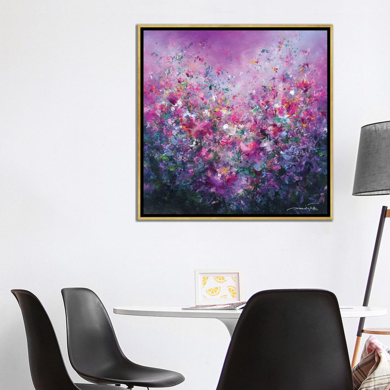 «Spring Symphony» par Jaanika Talts - reproduction d'art, Toile encadrée d'or, Pas de tapis, H 37 po x l 37 po x P 1,5 po