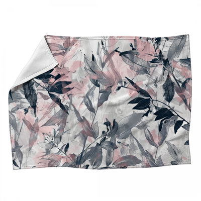 Jeté en molleton Botanical Floral - Jetés nature pour canapés ou lits