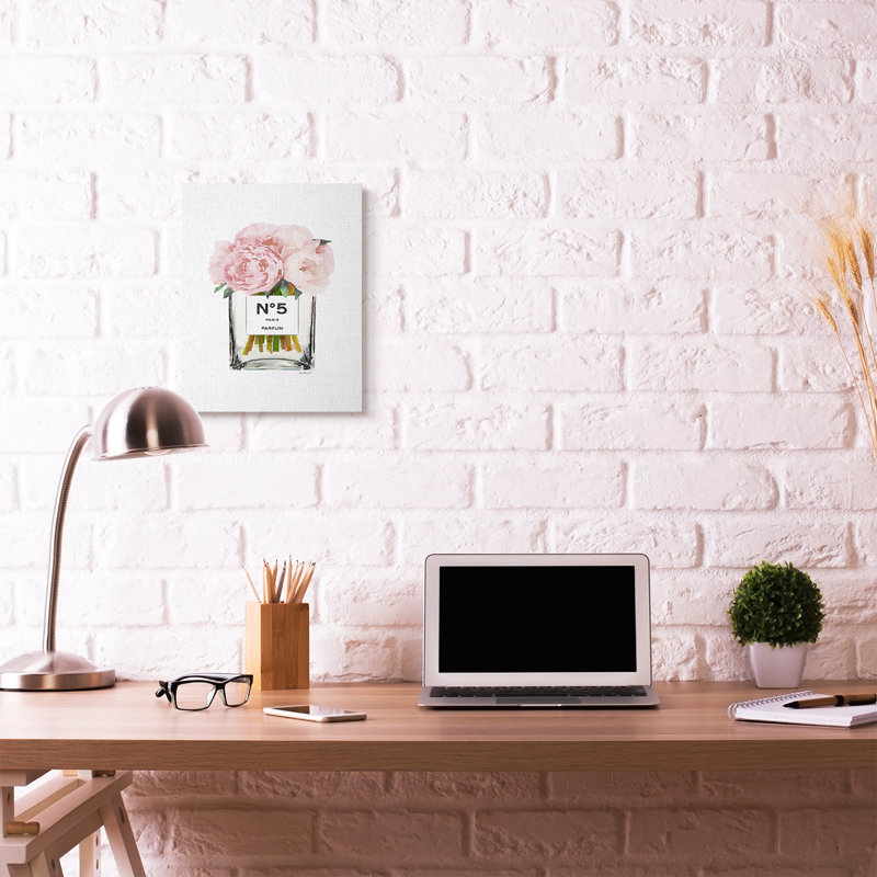 « mode motif fleur rose », impression sur toile, Toile tendue, H 20 po x l 16 po
