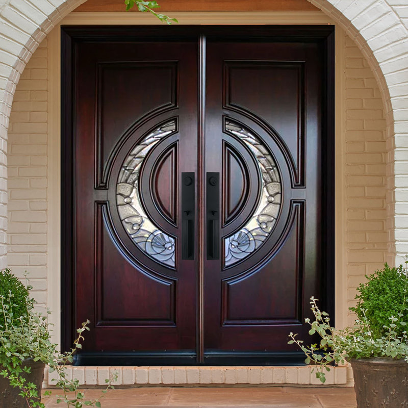 Portes d'entrée en bois M580E, S'ouvre à gauche vers l'intérieur, H 80 po x l 60 po