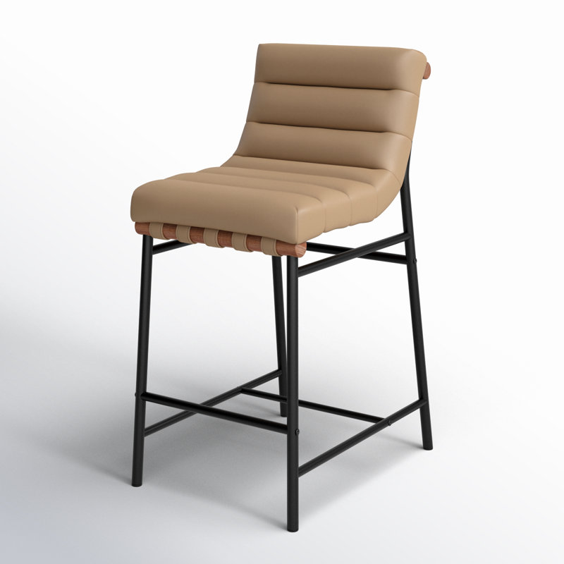Vincentas Upholstered Counter Stool with Metal Frame