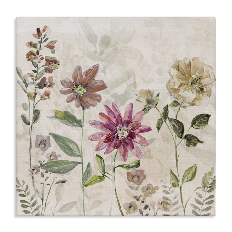 «Earthy Natural Flower Blooms», art mural par Sally Swatland, H 17 po x l 17 po
