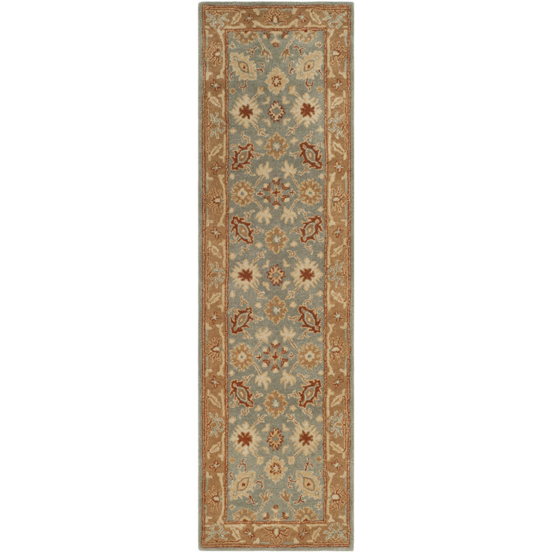 Tapis oriental en laine touffeté à la main Dunbar, Tapis de couloir 2 pi 3 po x 8 pi