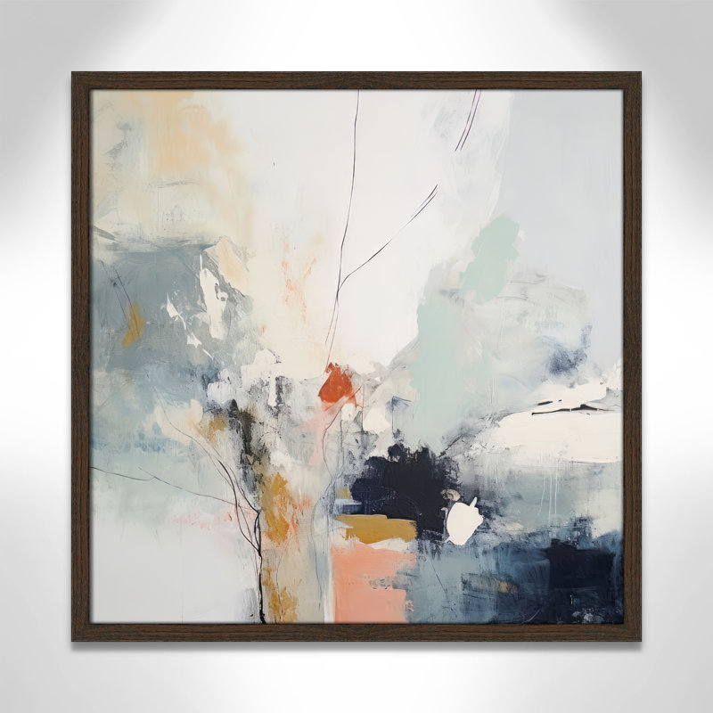 «Ethereal Blue Beats II» par Irena Orlov, L 23,5 po x H 23,5 po, Impression encadrée, Walnut Woodgrain