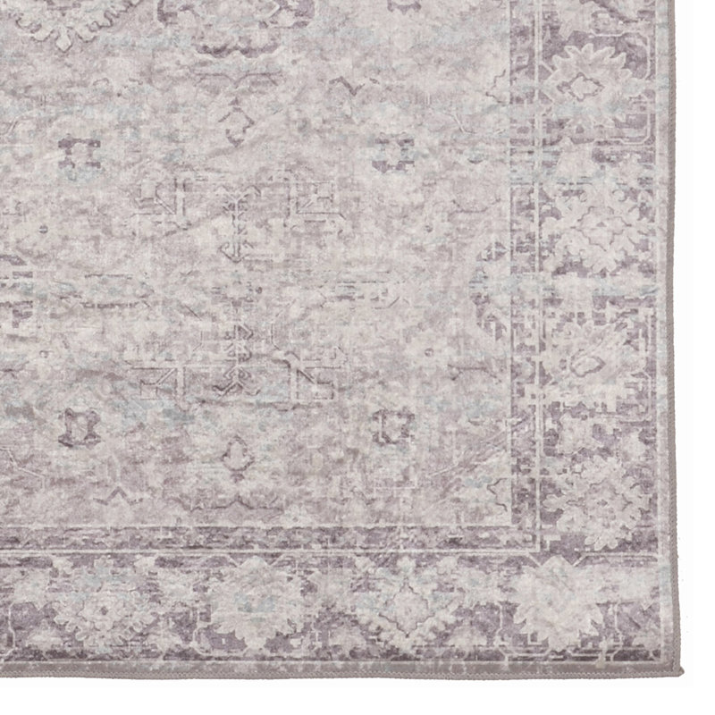 Tapis gris et chardon tissé à plat à la machine Emanuel , Rectangle 2 pi 2 po x 3 pi 2 po