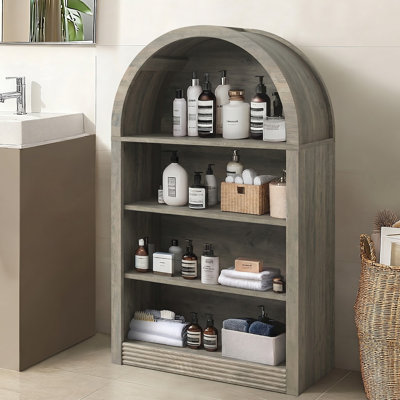 Free Standing Small Bathroom Storage with Open Shelves