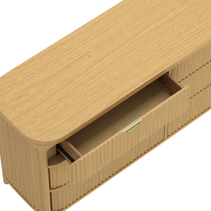 Commode double contemporaine 6 tiroirs Parkwood, Naturel