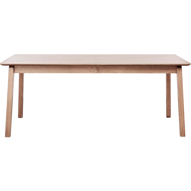 Extendable Oak Solid Wood Base Dining Table, WHITE PIGMENTED OAK