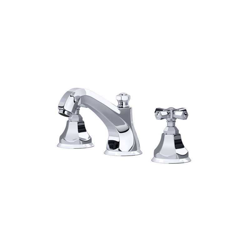 Palladian® Widespread Lavatory Faucet, Polished Chrome, Cross Handle