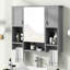 Armoire de salle de bain murale - Miroir et matériaux polyvalents avec rangement gris 35 po x 28 po
