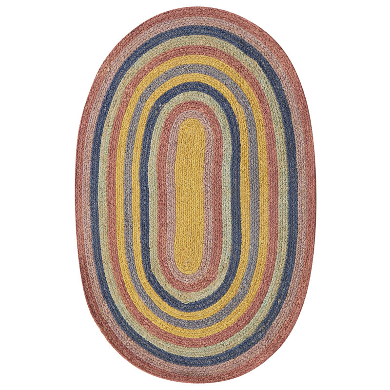 Oval Maura Striped Hand Tufted 70cm X 100cm Area Rug