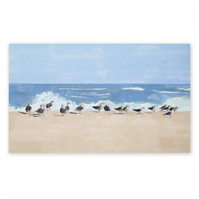 Tapis d'extérieur imprimé Sunny Beach Day Birds, par Jeff Pica, 18 po x 30 po