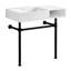 Lavabo console en laiton massif 36 pouces avec pieds en acier inoxydable Kingston (8 pouces, 3 trous) Kingston-114103755