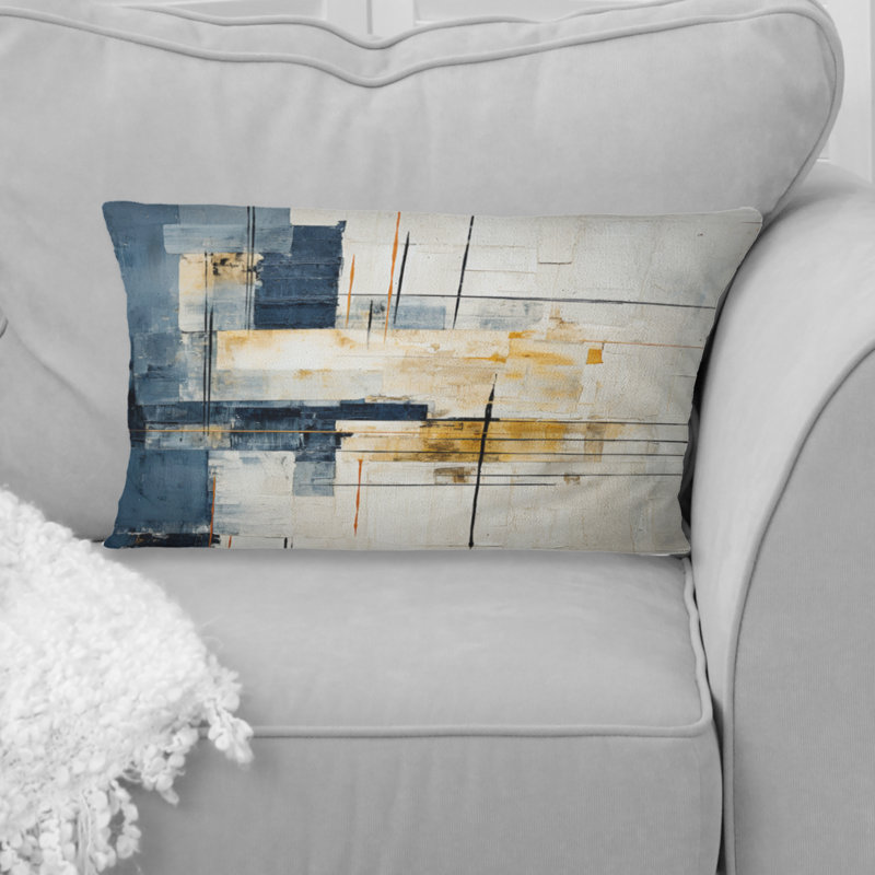Coussin décoratif bleu et blanc Timeless Minimalisme I