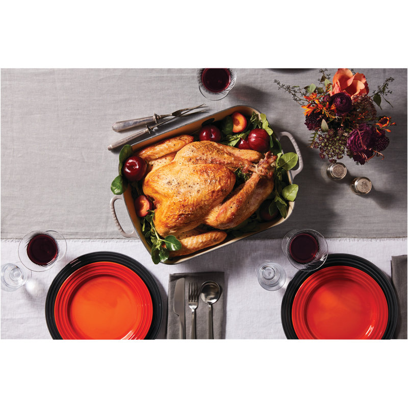 Le Creuset Signature Enameled Cast Iron Roaster, Oyster, 5.25 qt.