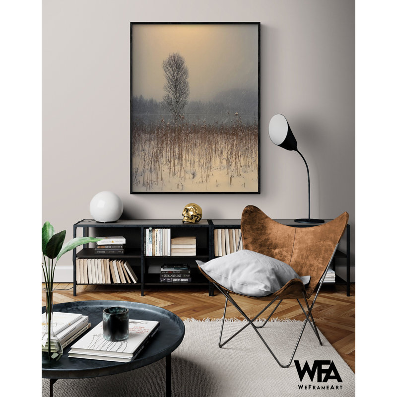 «Lonely Tree» par Anastasios Gialopoulos, décor de salon abstrait nature, reproduction de peinture botanique, art mural arbre, grande décoration murale de hall d'entrée