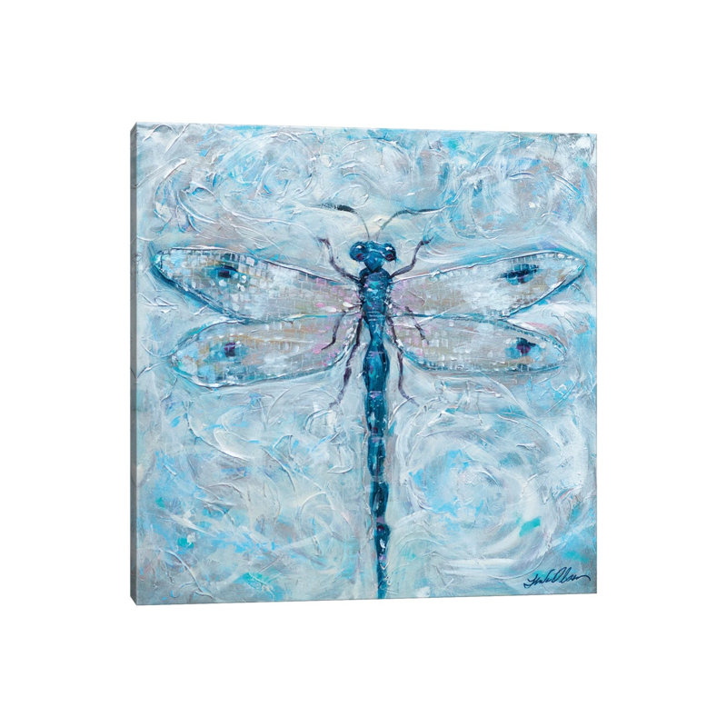 Dragonfly Blues - reproduction d'art murale encadrée, Toile tendue, Ne s’applique pas, H 12 po x l 12 po