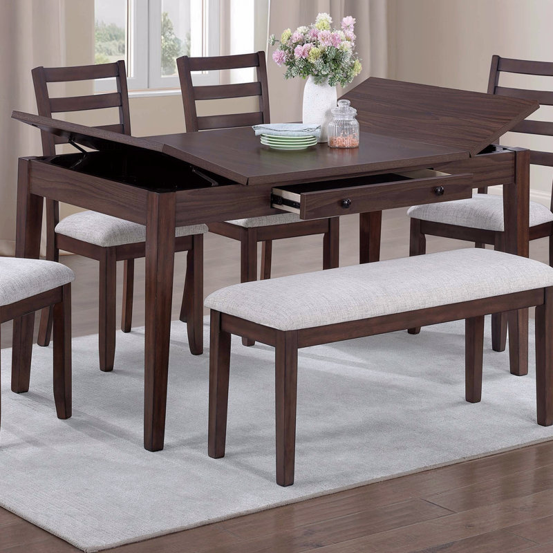 Table de salle à manger moderne avec tiroirs en bois de noyer, H 30 po x L 66 po x l 36 po