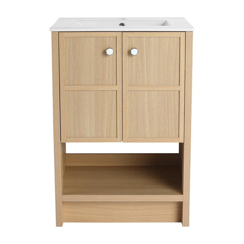 Meuble-lavabo autoportant de 24 po avec lavabo en céramique