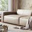 Causeuse-coussin modulaire en cuir véritable ivoire