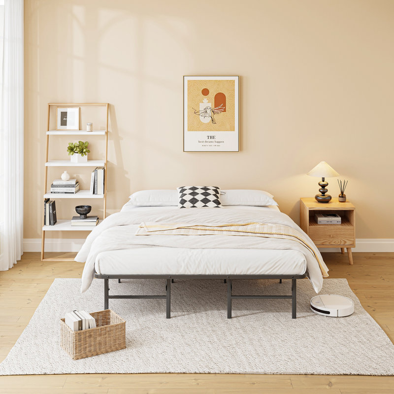 14" Platform Bed Frame No Box Spring Needed, Metal Bed Frame, Foldable Bed Frame, Easy To Assemble, Noise Free, Full