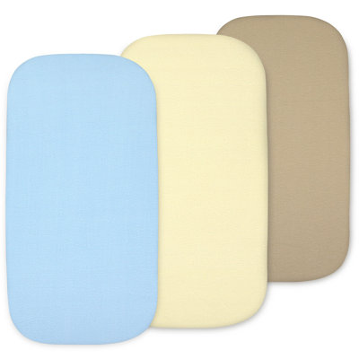 Solid Colour Cotton Fitted Bassinet Sheet