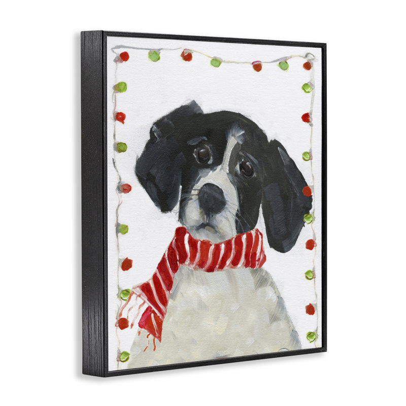 «Santa Paws Dog», estampe numérique, conception de Sally Swatland, Giclée encadrée noir minuit, H 30 po x l 24 po
