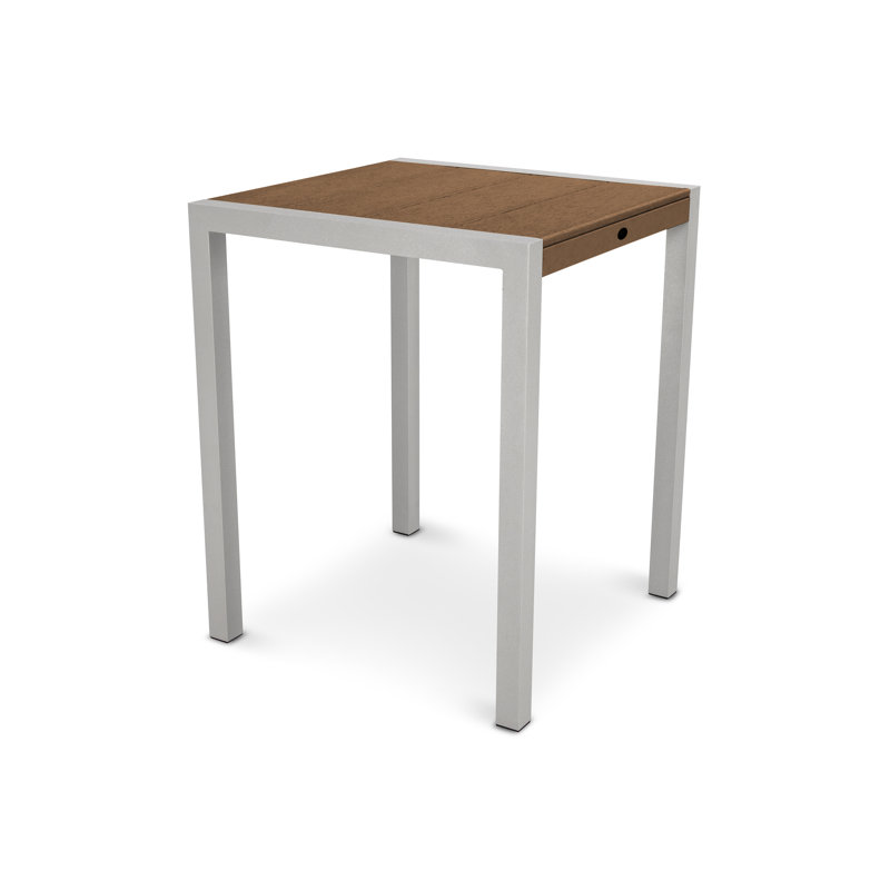 TREX Outdoors Surf City Counter Table, Textured Silver/Tree House, 30" x 30"