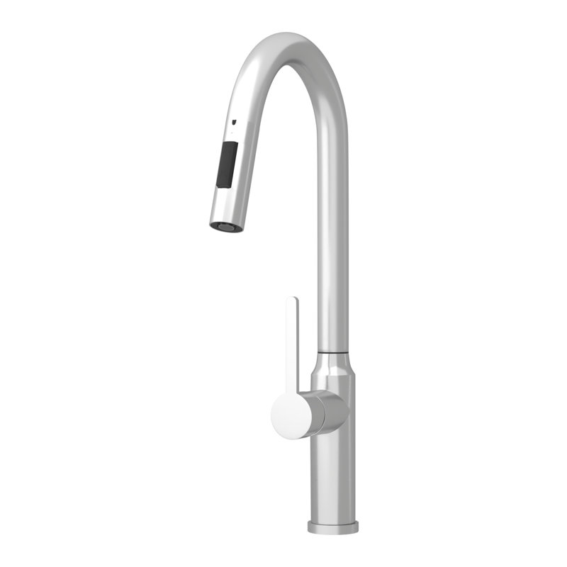 Robinet de cuisine rétractable 18,83 po certifié CUPC par deux (finition nickel brossé)