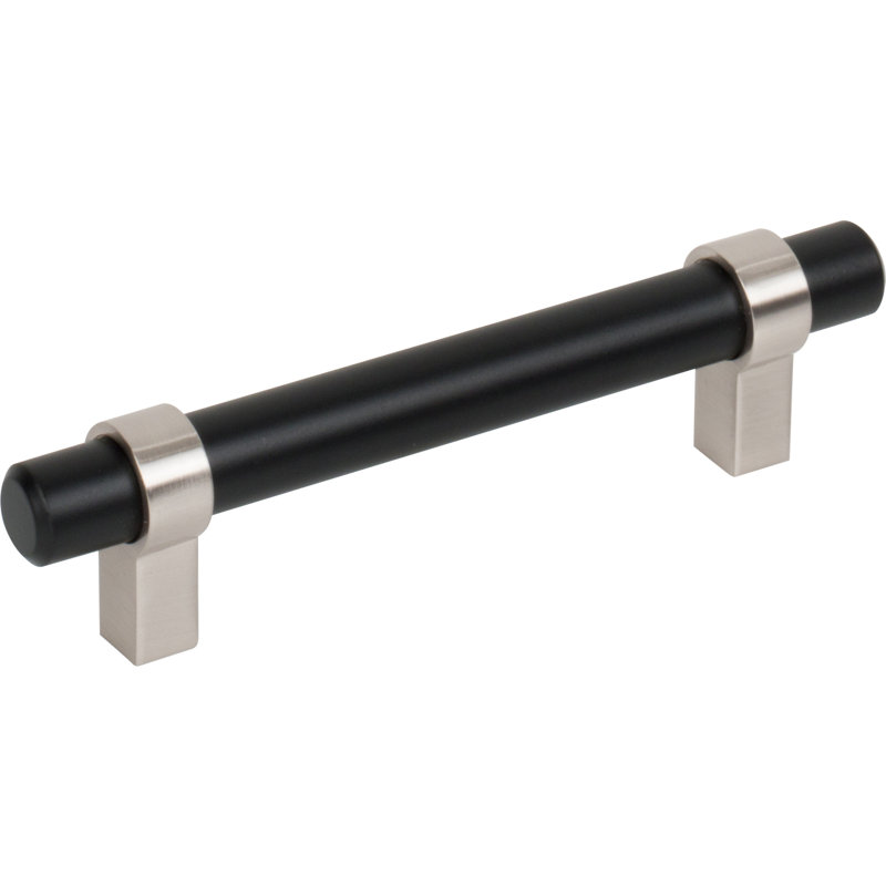 Key Grande Bar / Handle Pull, Matte Black w/Stain Nickel